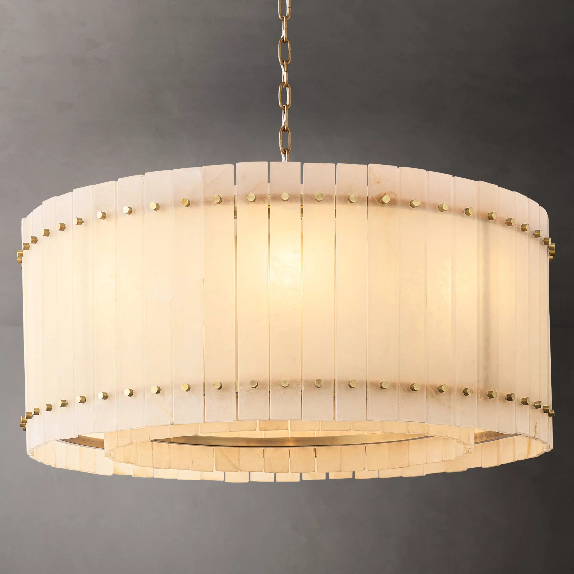 37 Inch Alabaster Round Chandelier - San Marco