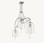 61 Inch Bell Glass Linear Chandelier - Fulcrum