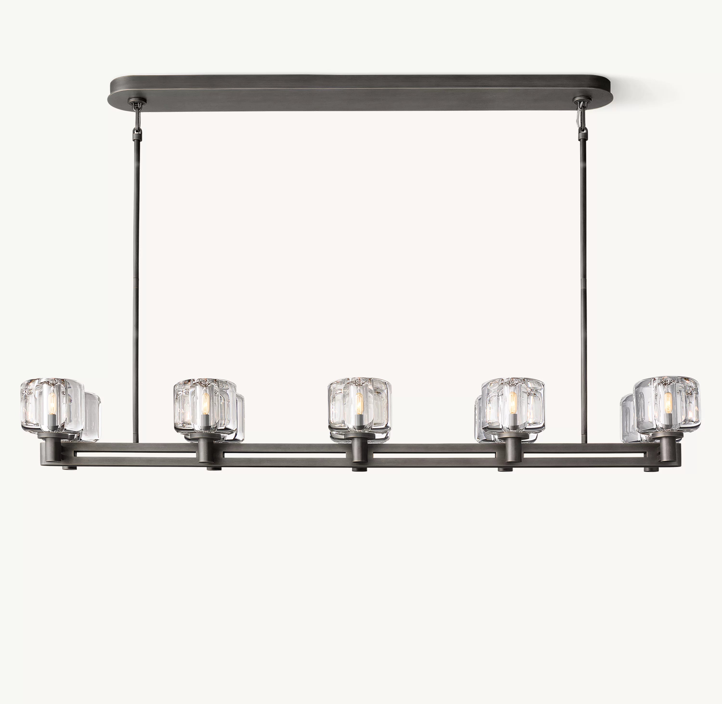 54 Inch Crystal Double Linear Candle Chandelier - Demaret