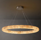 60 Inch Lisse Ring Alabaster Chandelier - Rivage