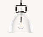 18 Inch Clear Glass Dome Pendant Light - Machinist