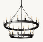 38 Inch Vintage Filament Tubular Candle Tiered Chandelier - Camino