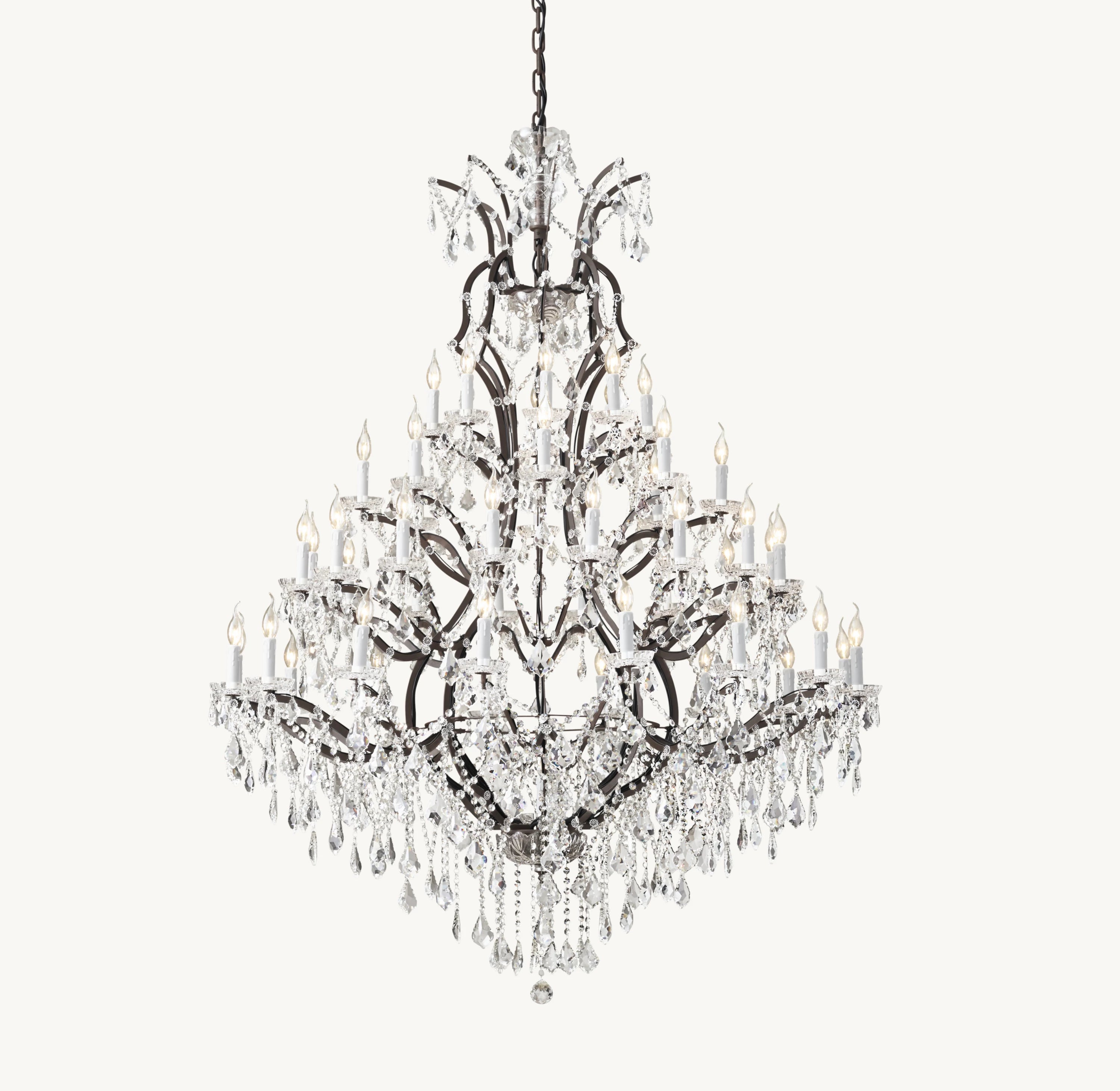 60 Inch Candelabra Crystal Chandelier - Rococo