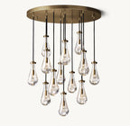 36 Inch Raindrop Glass Round Chandelier – Ava