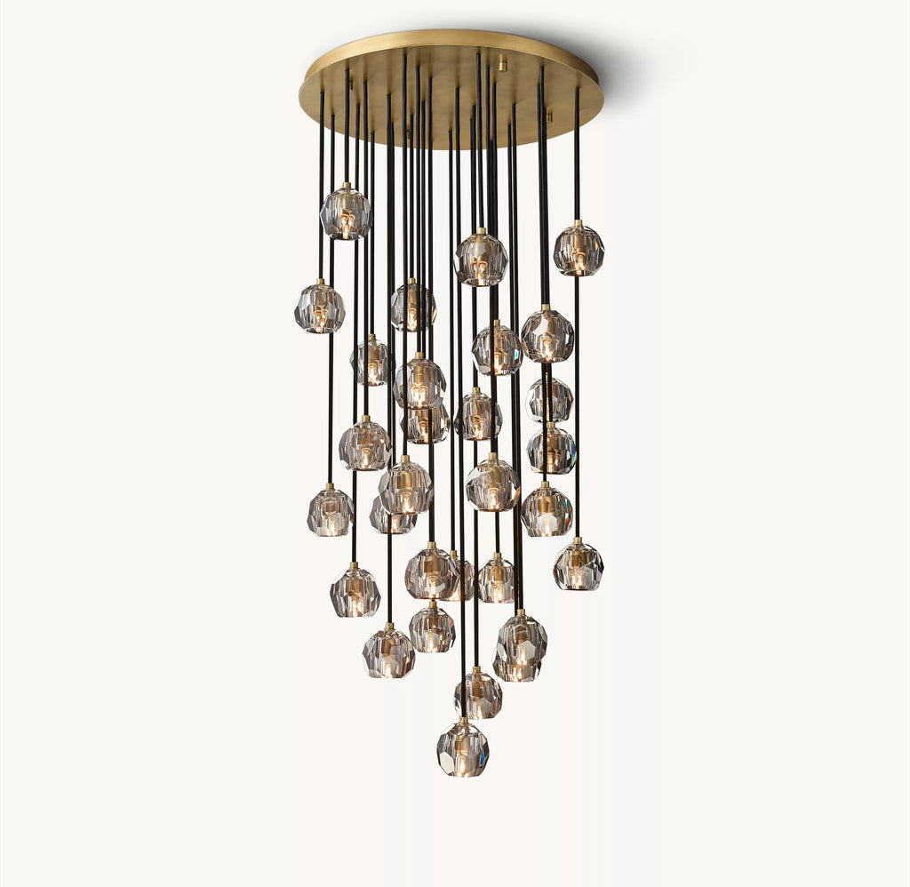 30 Inch Smoked Crystal Cluster Chandelier – Boule
