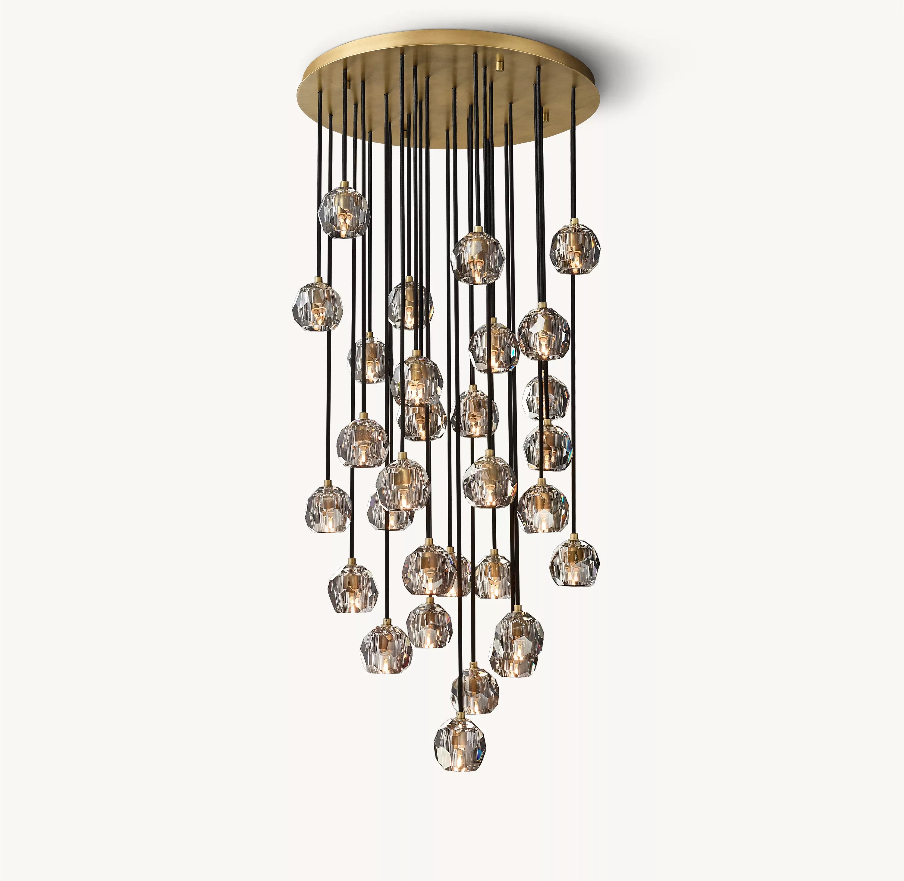 30 Inch Smoked Crystal Cluster Chandelier – Boule