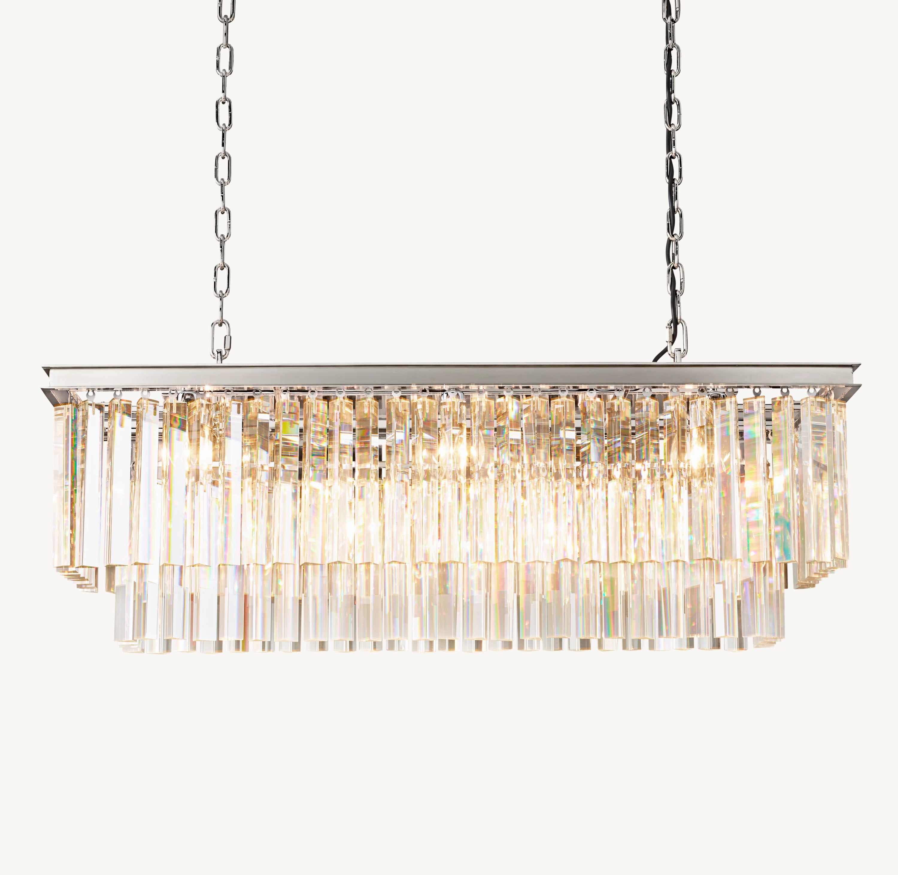 39 Inch Crystal Prism Rectangular Chandelier - Odeon