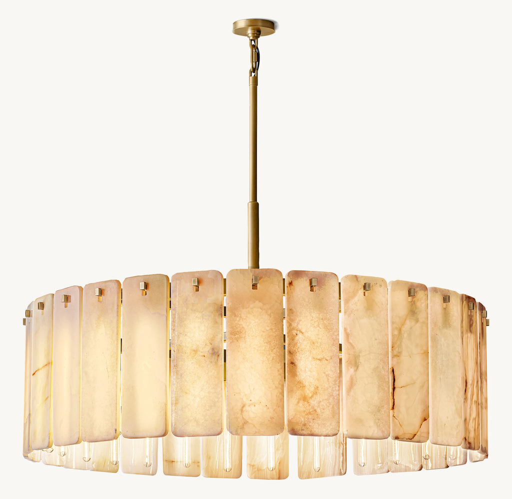 48 Inch Alabaster Round Chandelier - Calamette