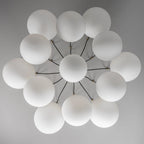 62 Inch Alabaster Globe Spider Chandelier - Cirque