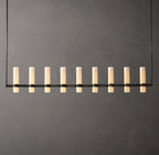 69 Inch Cylindrical Milk Glass Linear Chandelier - Ravelle