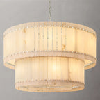 48 Inch Alabaster Two-Tier Chandelier - San Marco