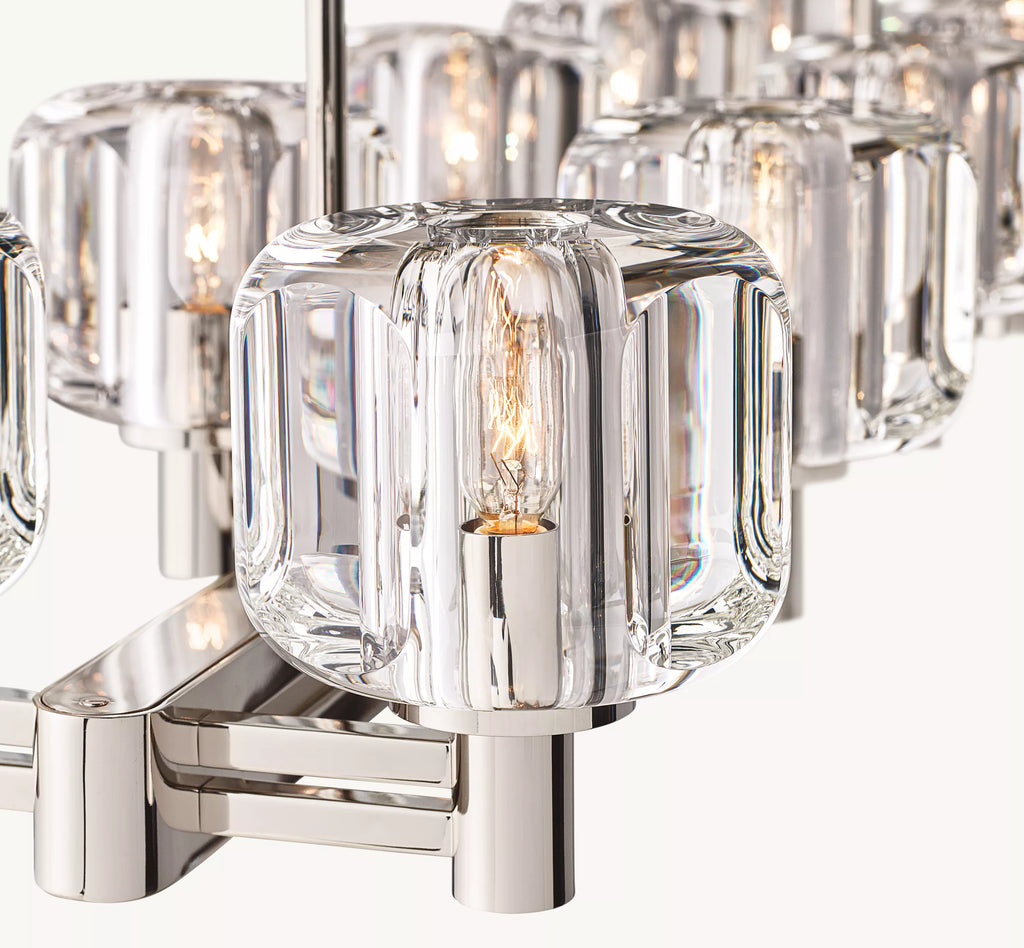 72 Inch Crystal Double Linear Candle Chandelier - Demaret
