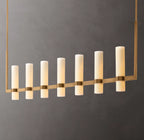 54 Inch Cylindrical Milk Glass Linear Chandelier - Ravelle