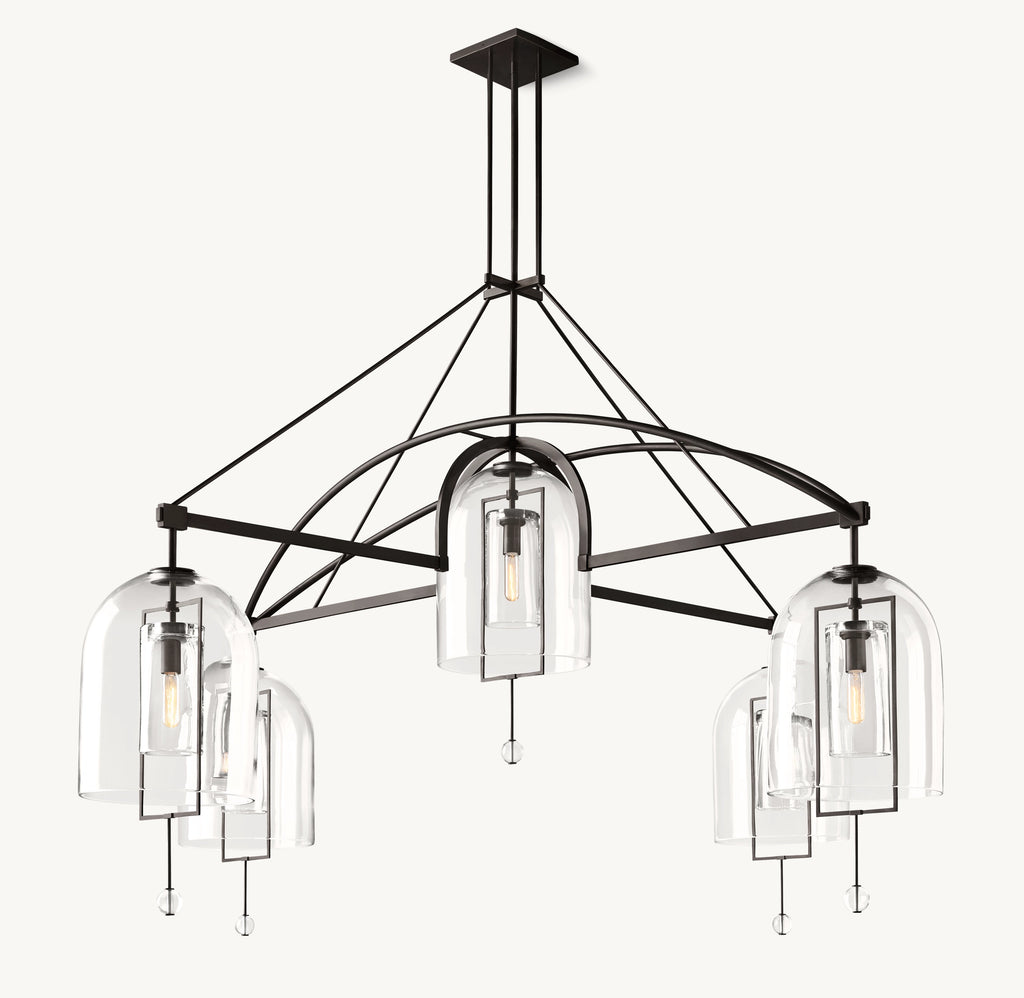 61 Inch Bell Glass Chandelier - Fulcrum