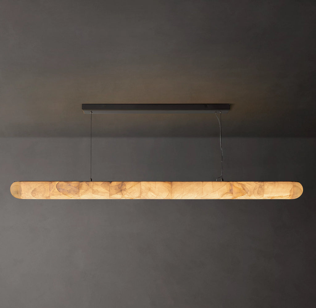 80 Inch Lisse Linear Alabaster Chandelier - Rivage