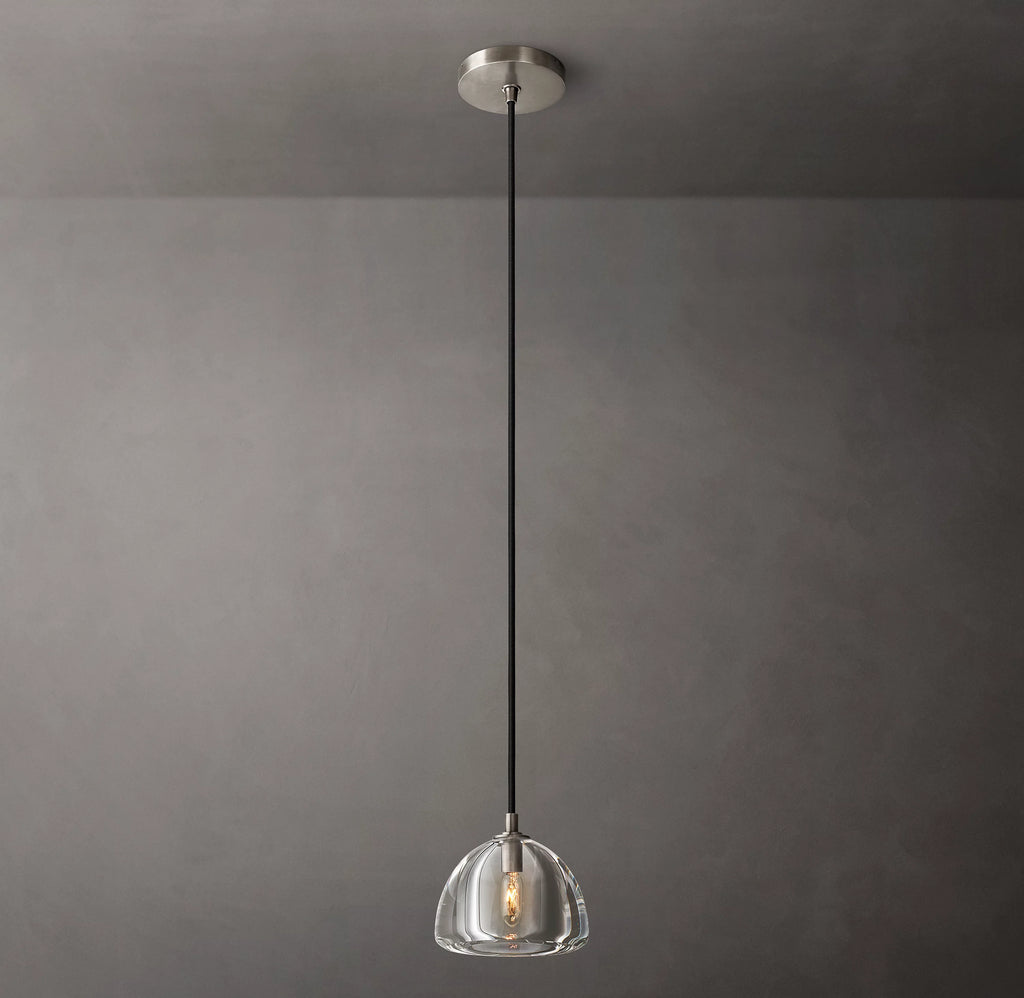 7 Inch Crystal Pendant Light - Hemisphere