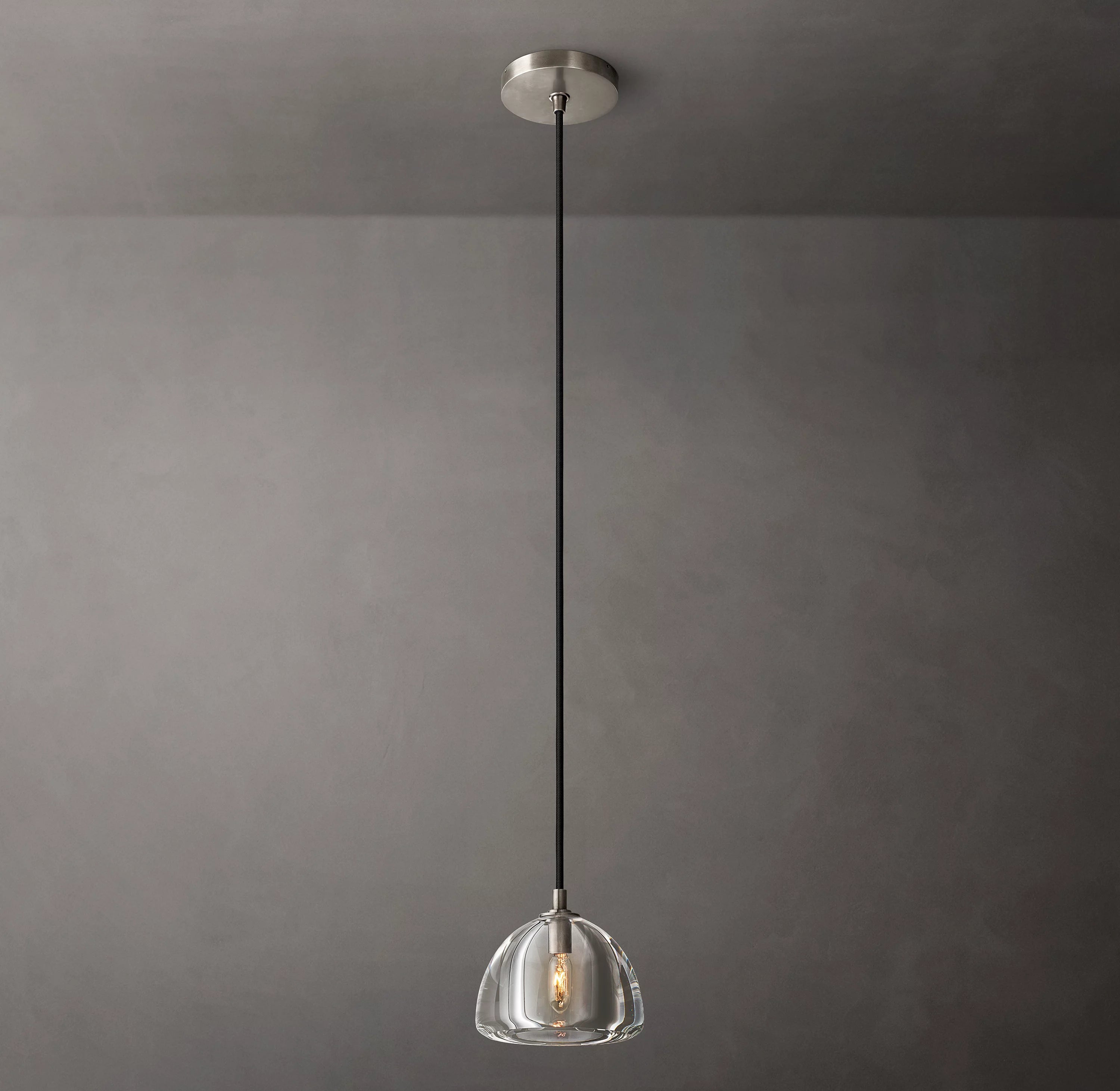 7 Inch Crystal Pendant Light - Hemisphere