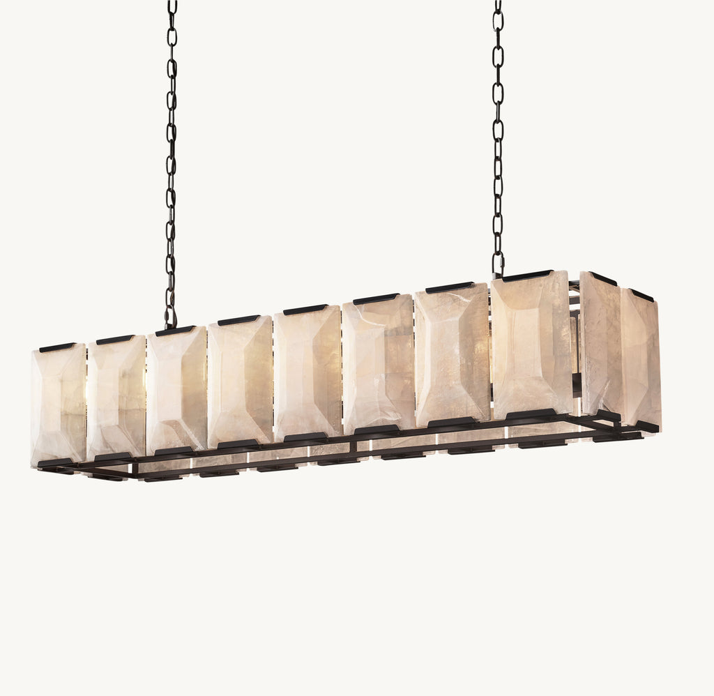 54 Inch Alabaster Rectangular Chandelier – Harlow
