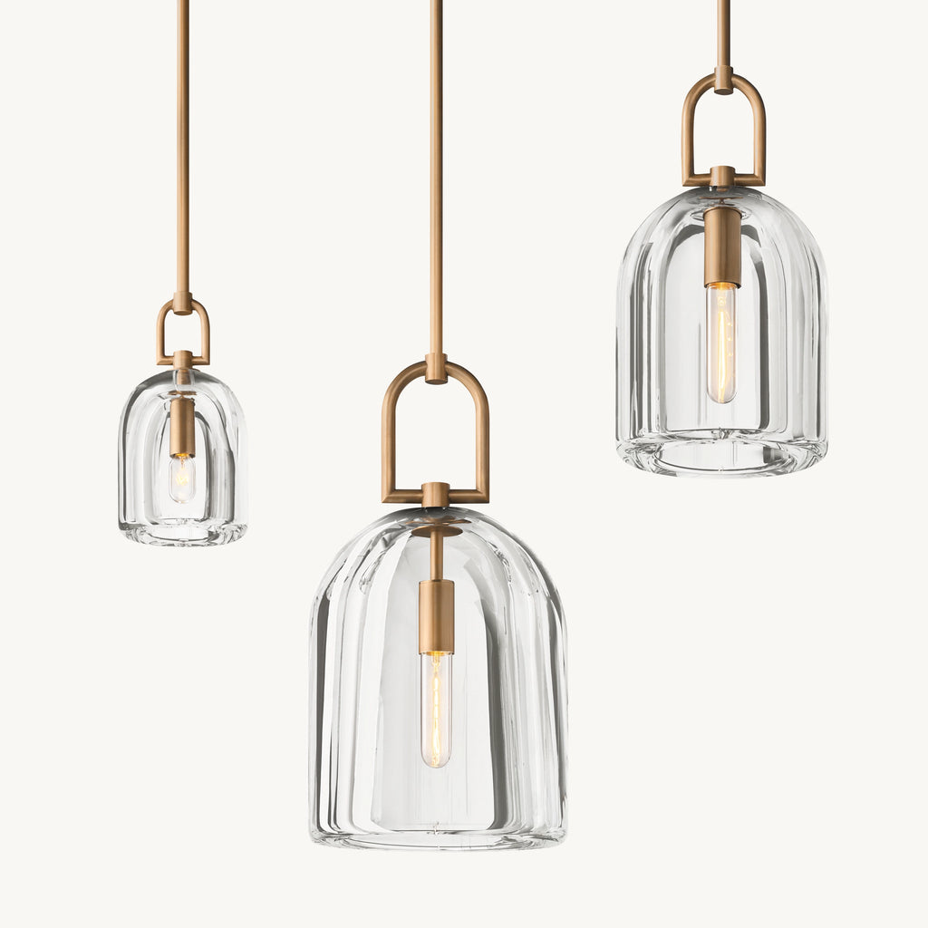 10 Inch Cloche Crystal Pendant Light - Botanist