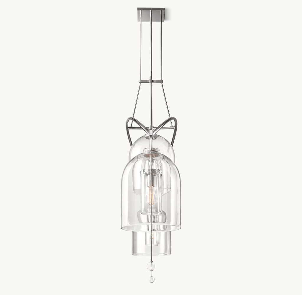 61 Inch Bell Glass Linear Chandelier - Fulcrum