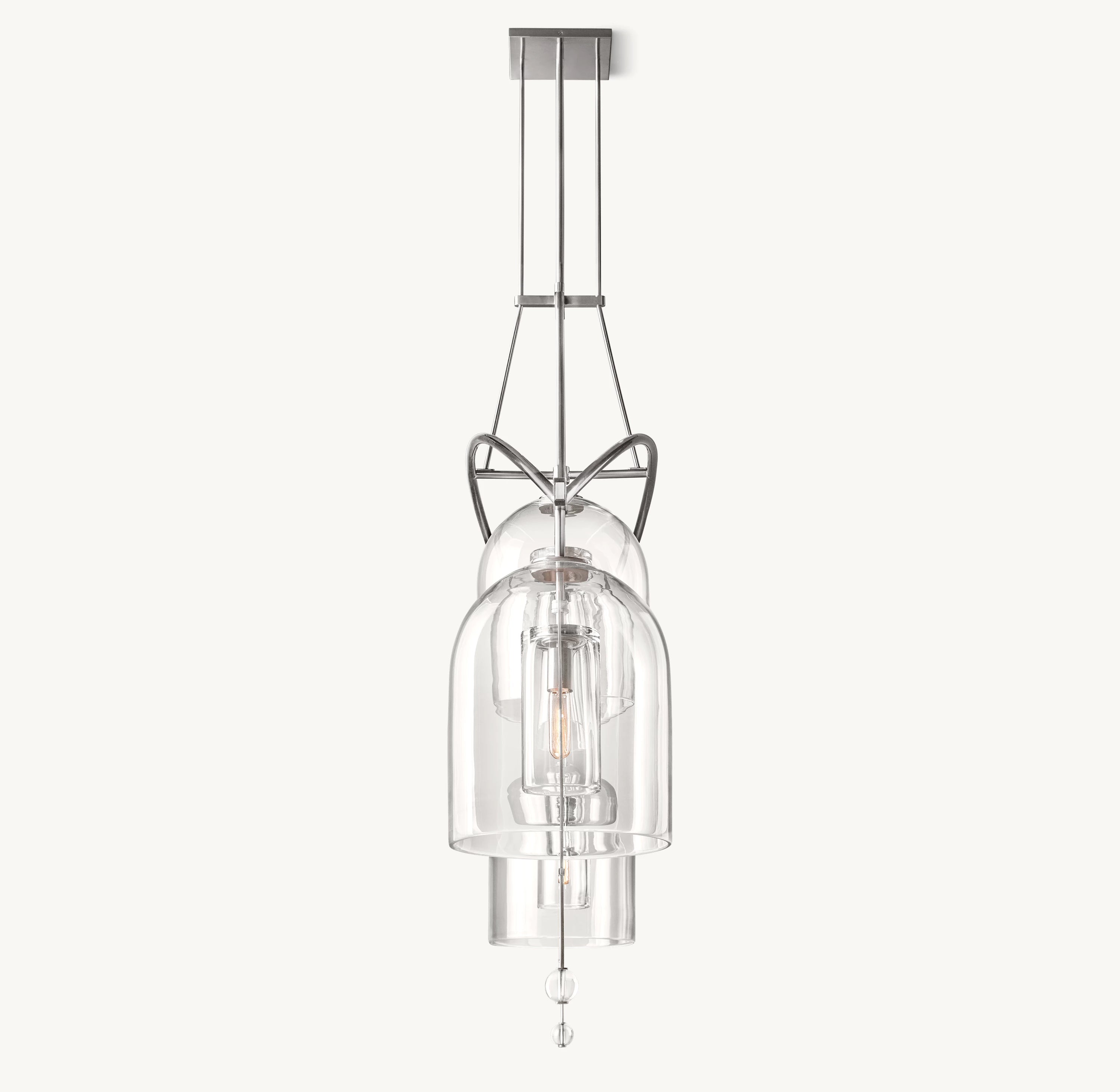 61 Inch Bell Glass Linear Chandelier - Fulcrum