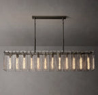 72 Inch Textured Glass Rectangular Chandelier - Calamette