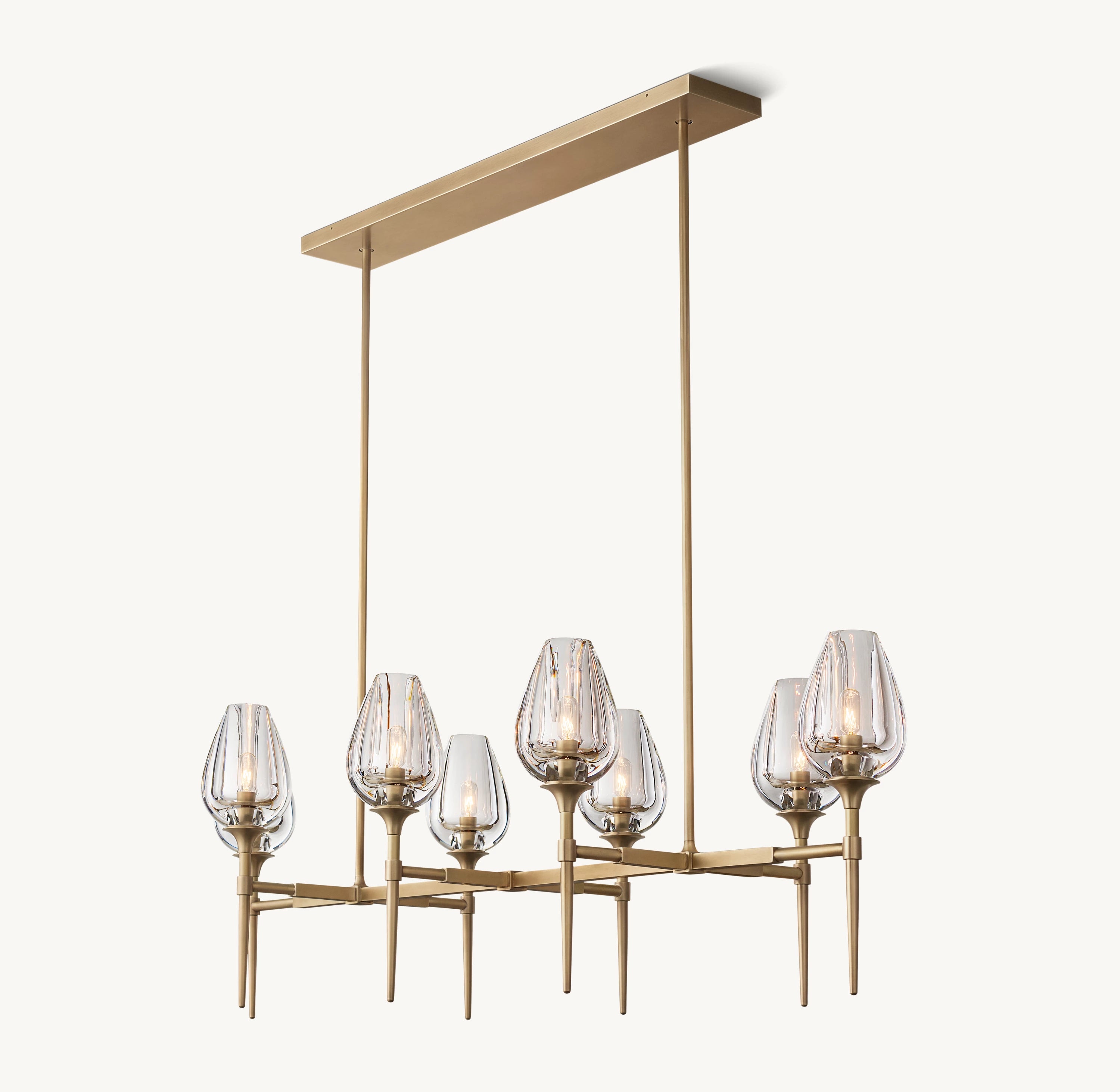 52 Inch Torchiere Crystal Linear Chandelier - Tulip
