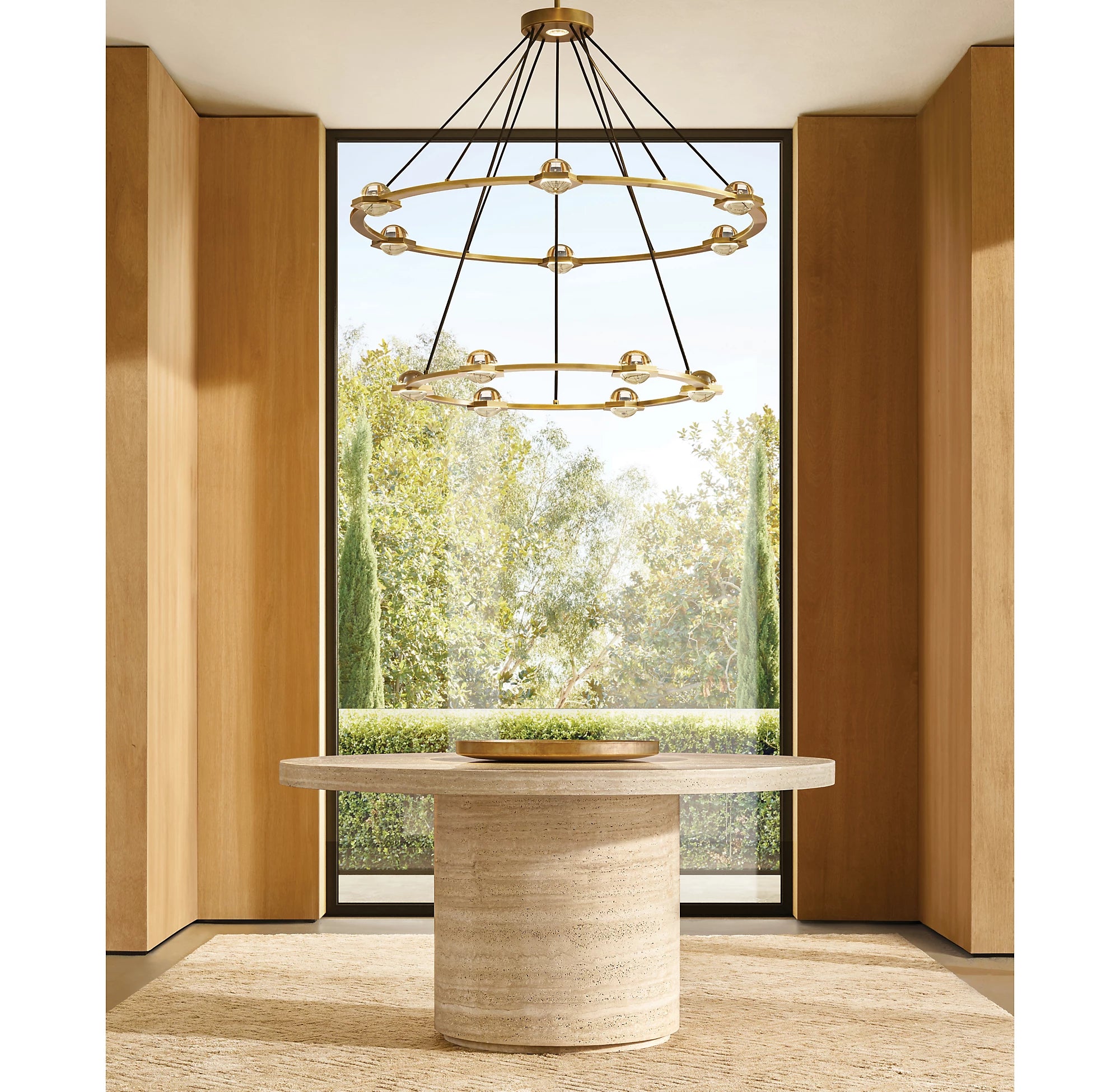 60 Inch Globe Crystal Tiered Ring Chandelier - Eclatant