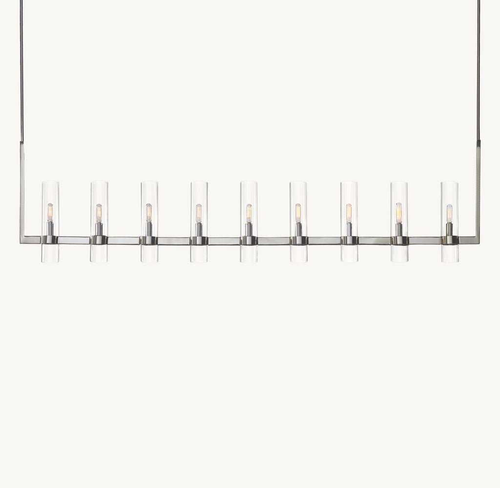 69 Inch Cylindrical Glass Candle Linear Chandelier - Ravelle