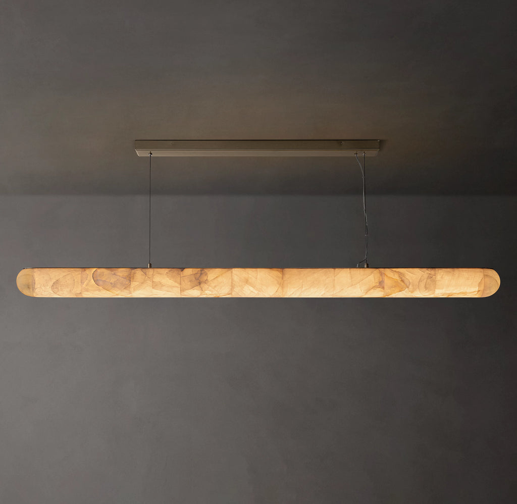 80 Inch Lisse Linear Alabaster Chandelier - Rivage