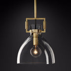 10 Inch Clear Glass Dome Pendant Light - Machinist