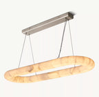 57 Inch Lisse Oval Alabaster Chandelier - Rivage