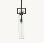 7 Inch Clear Glass Long Cylinder Pendant Light - Machinist