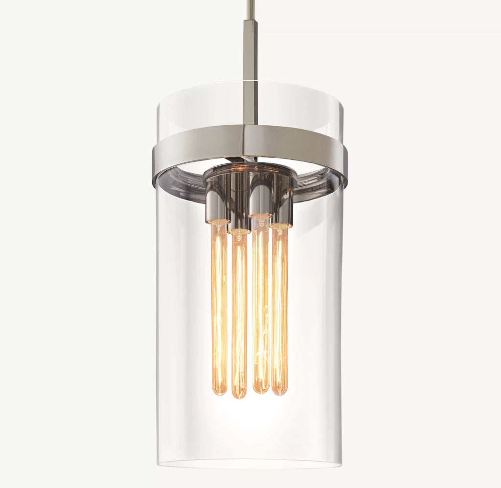 12 Inch Cylindrical Glass Pendant Light - Ravelle