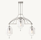48 Inch Bell Glass Linear Chandelier - Fulcrum
