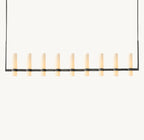 69 Inch Cylindrical Milk Glass Linear Chandelier - Ravelle