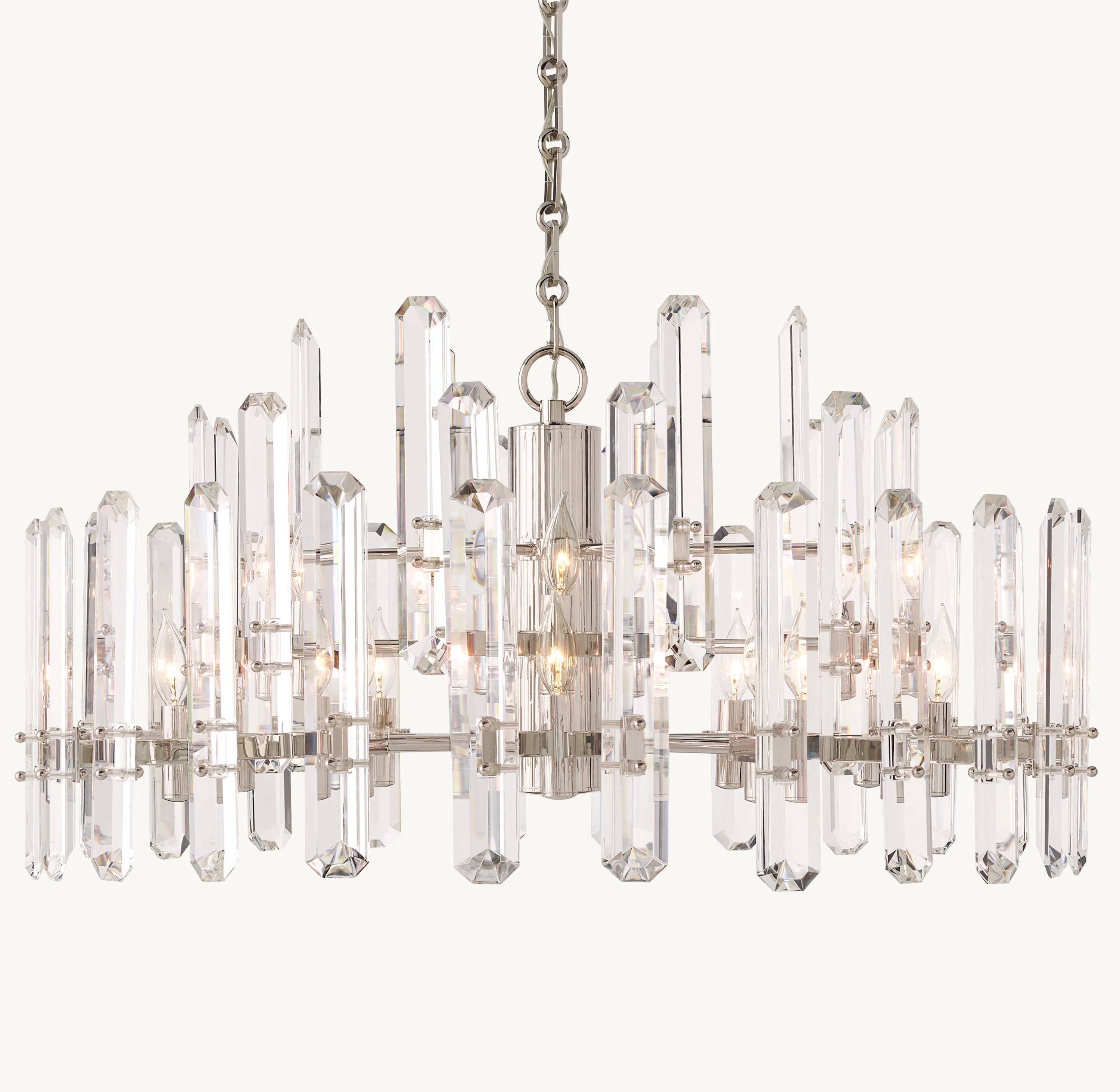 36 Inch Crystal Prism Round Chandelier - Bonnington