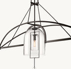 61 Inch Bell Glass Linear Chandelier - Fulcrum