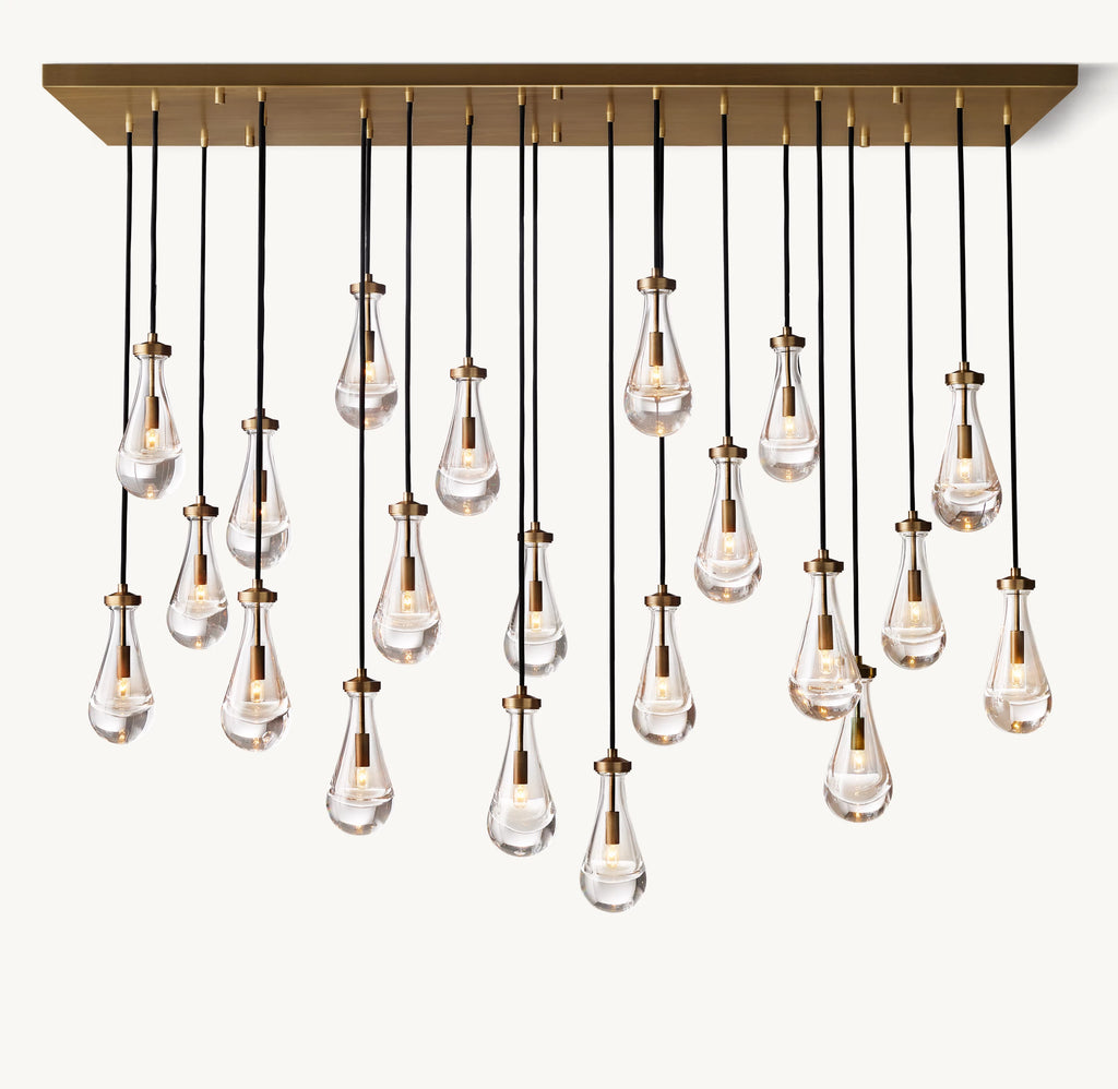 72 Inch Raindrop Linear Chandelier – Ava