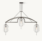 61 Inch Bell Glass Linear Chandelier - Fulcrum