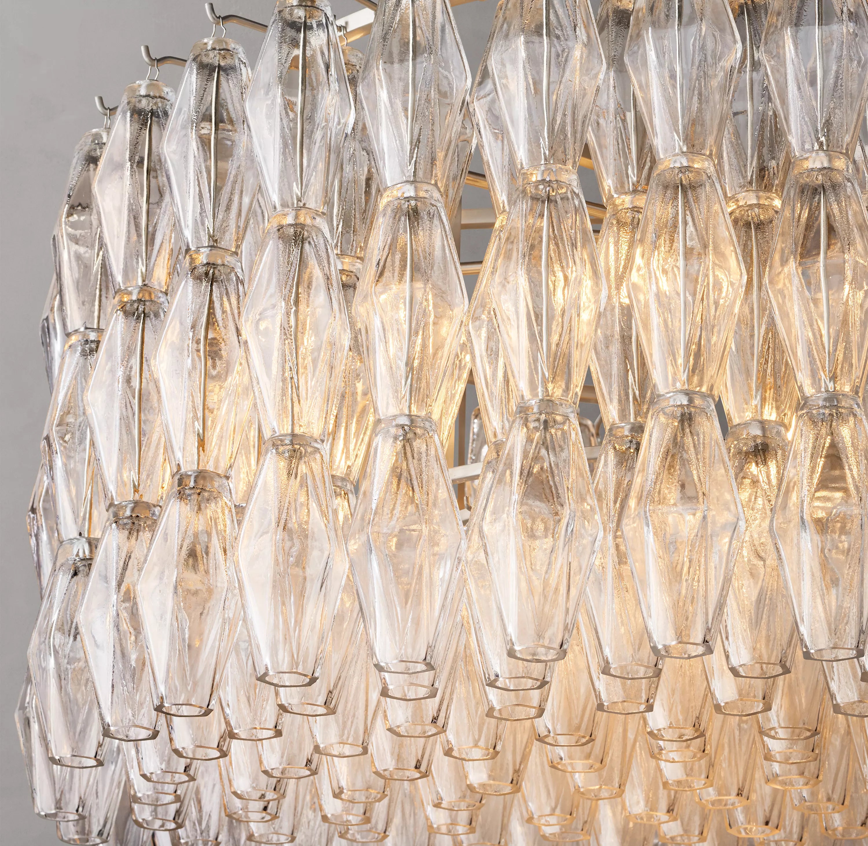 36 Inch Clear Murano Glass Round Chandelier - Chiara