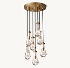 18 Inch Raindrop Glass Round Chandelier – Ava