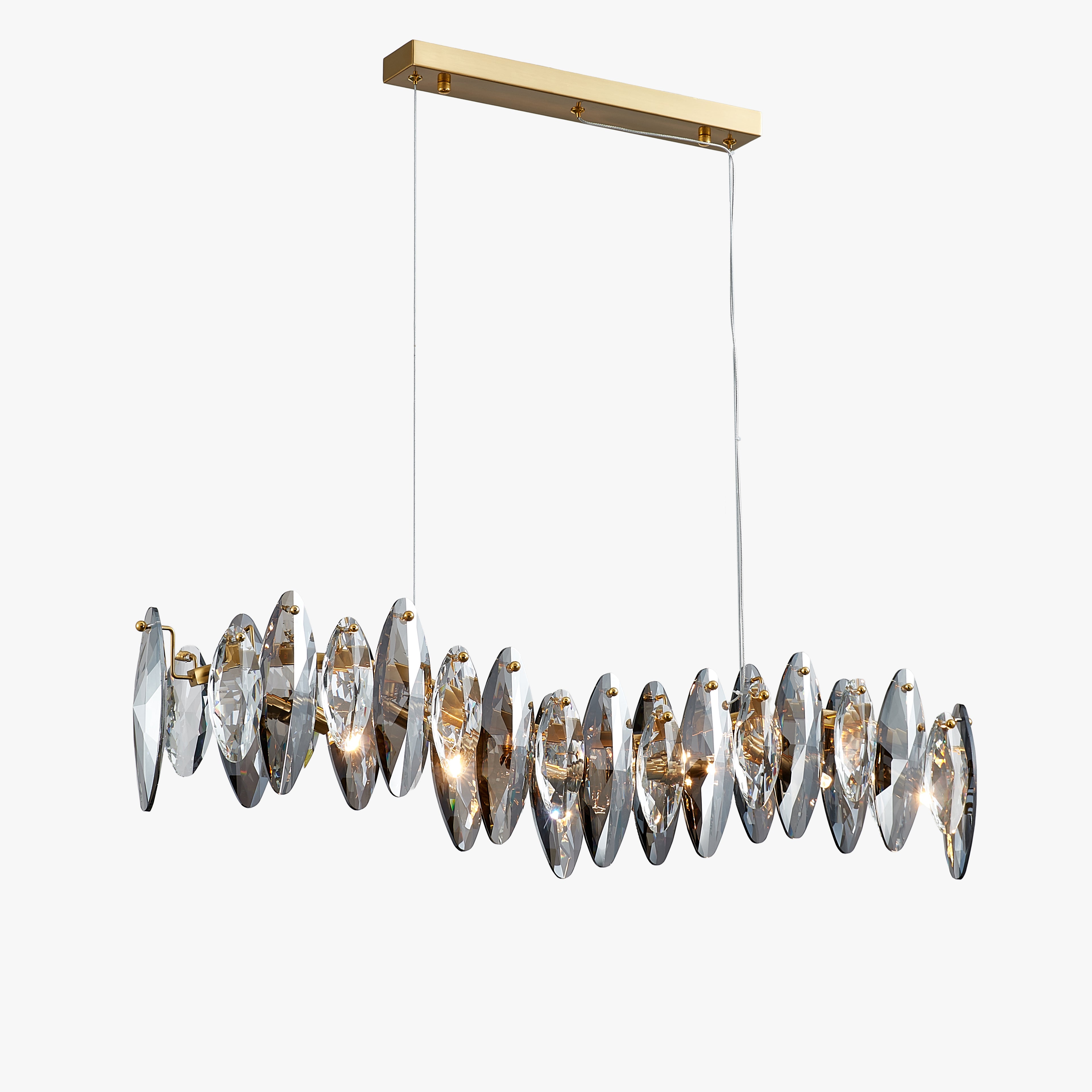 35 Inch Prism Crystal Linear Chandelier - Valencia