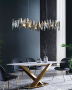 35 Inch Prism Crystal Linear Chandelier - Valencia