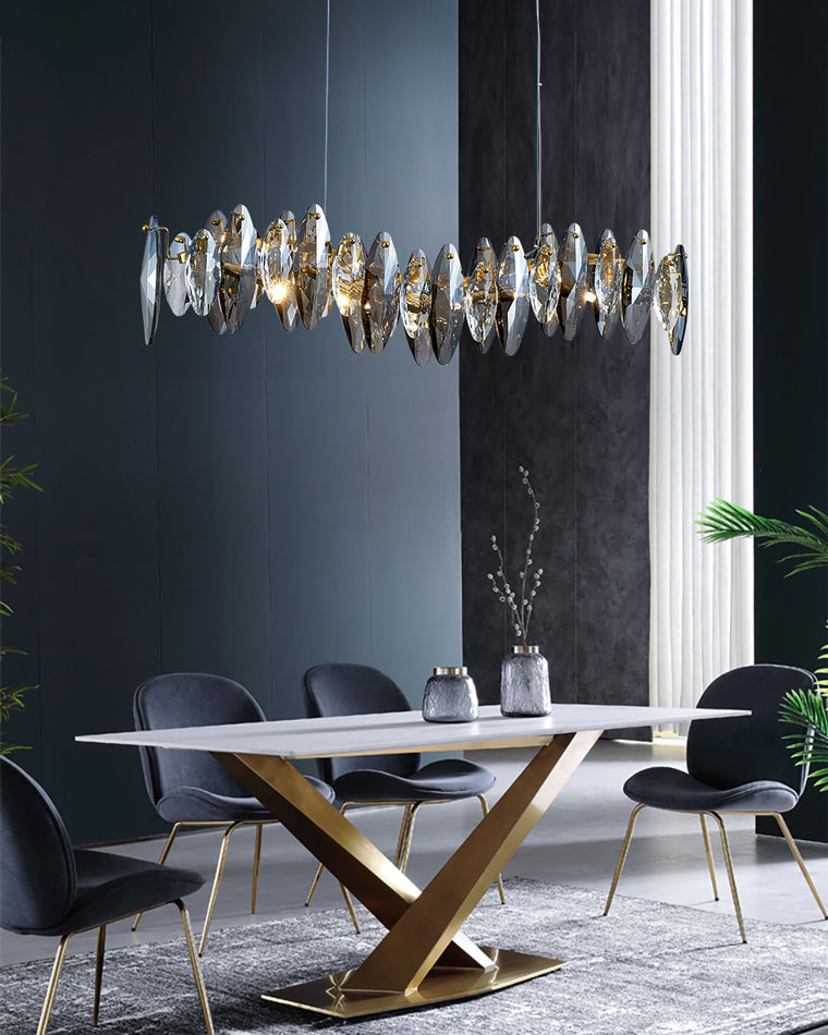 35 Inch Prism Crystal Linear Chandelier - Valencia