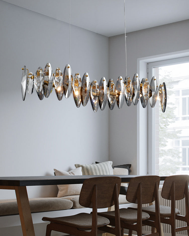 35 Inch Prism Crystal Linear Chandelier - Valencia