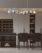 35 Inch Prism Crystal Linear Chandelier - Valencia