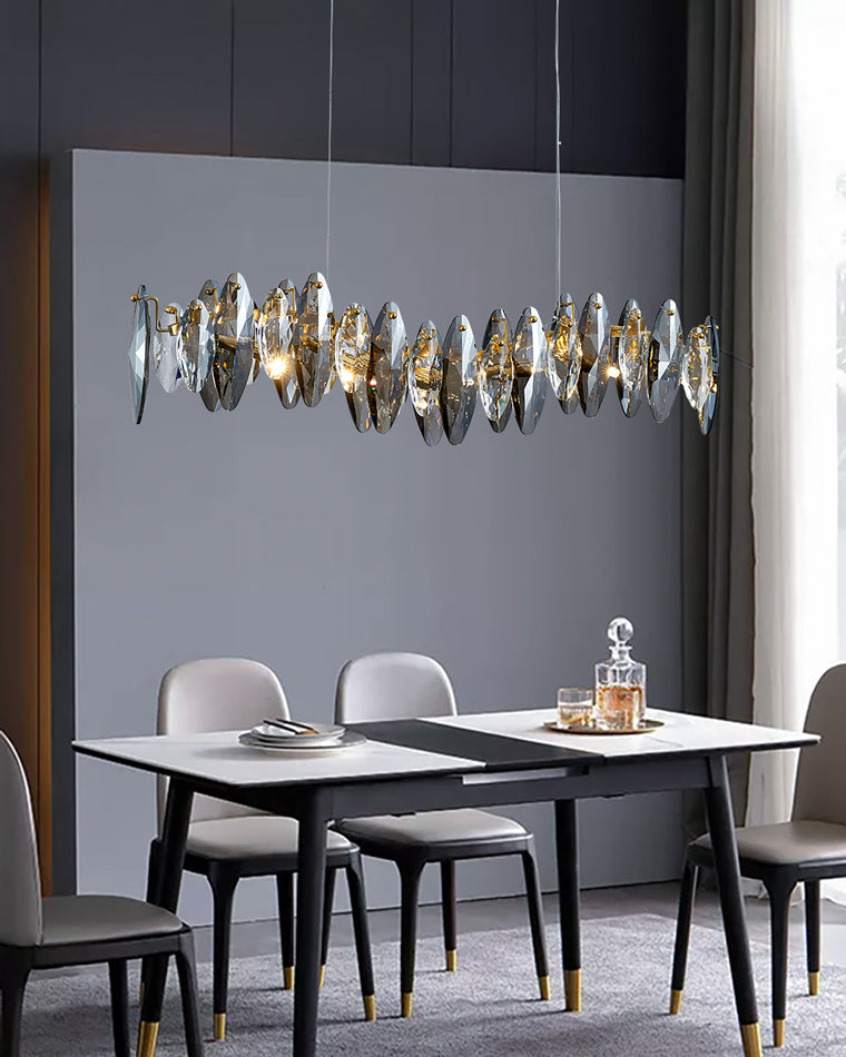 35 Inch Prism Crystal Linear Chandelier - Valencia