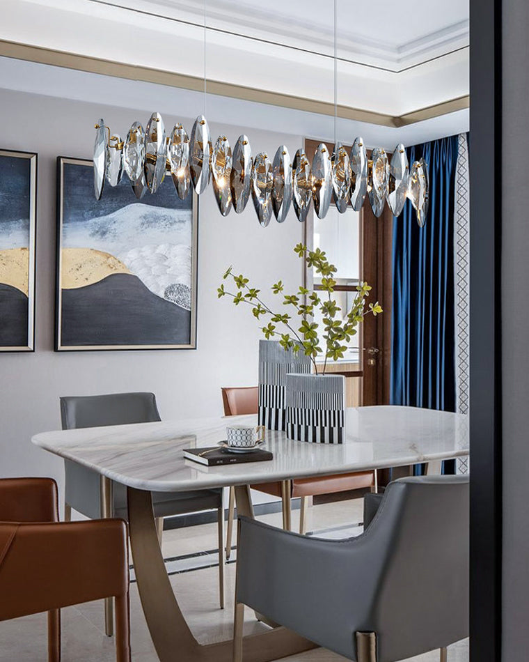 35 Inch Prism Crystal Linear Chandelier - Valencia