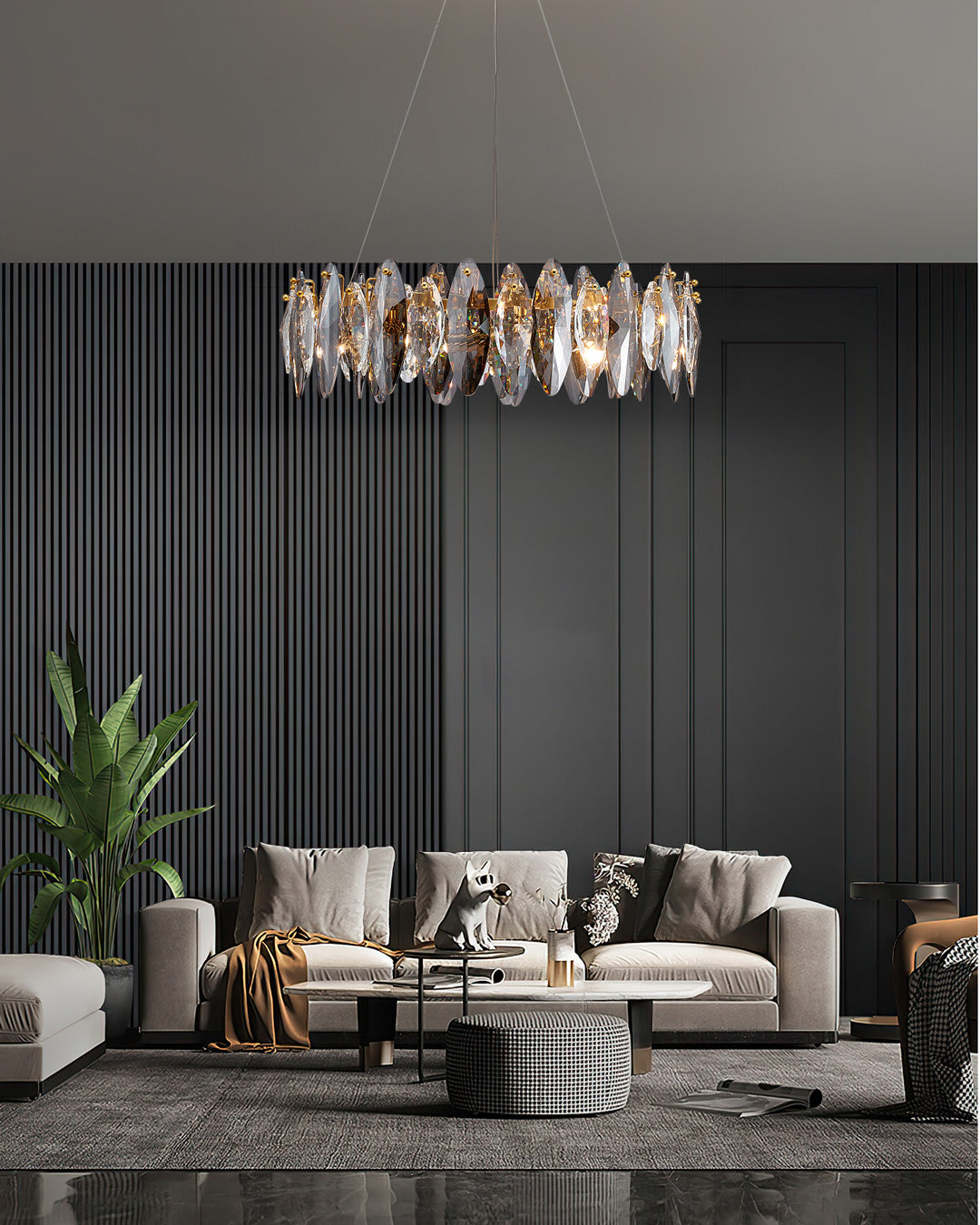 39 Inch Luxury Crystal Ring Chandelier - Valencia